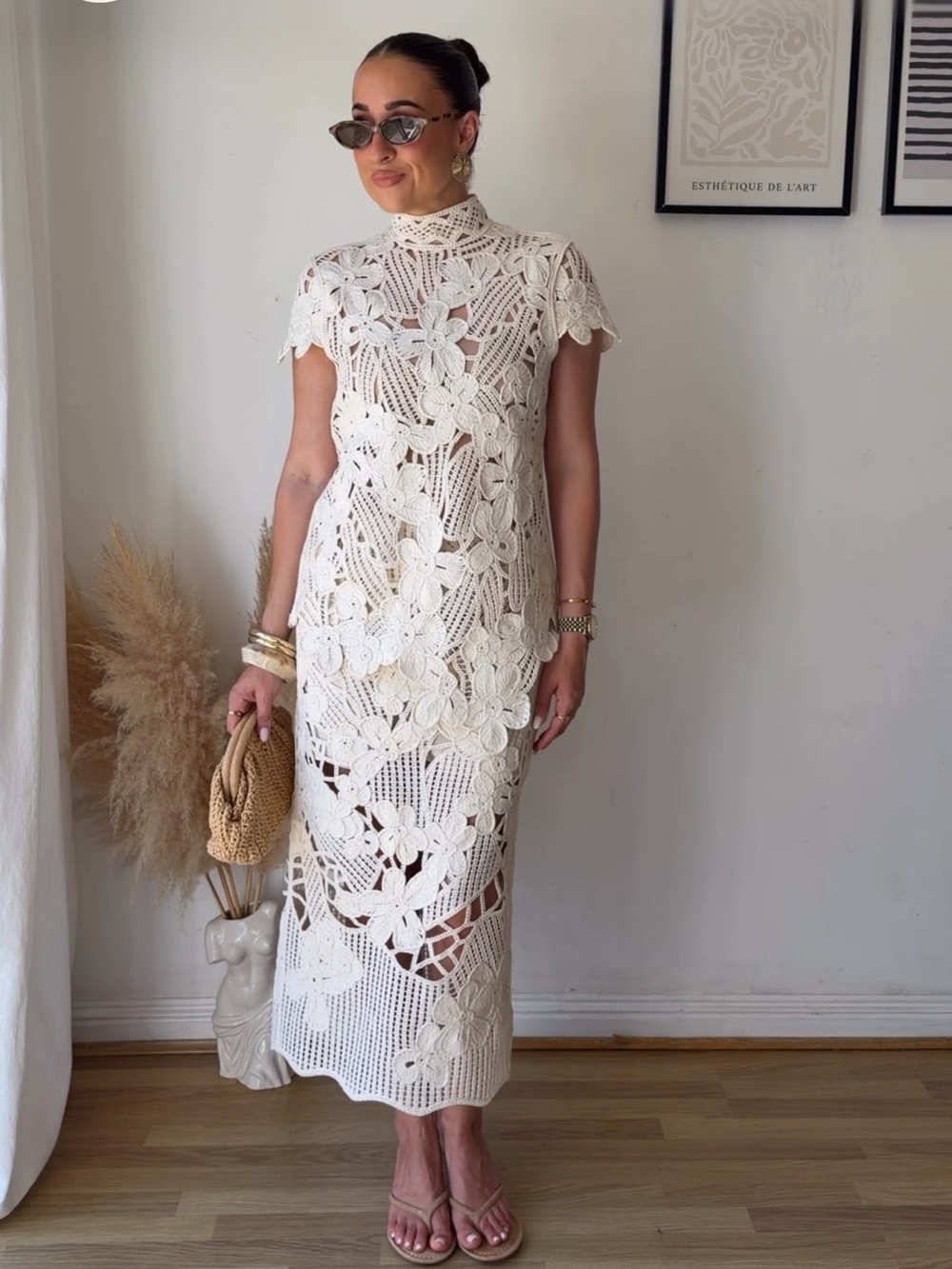 ZARA ZW COLLECTION CROCHET MIDI SKIRT